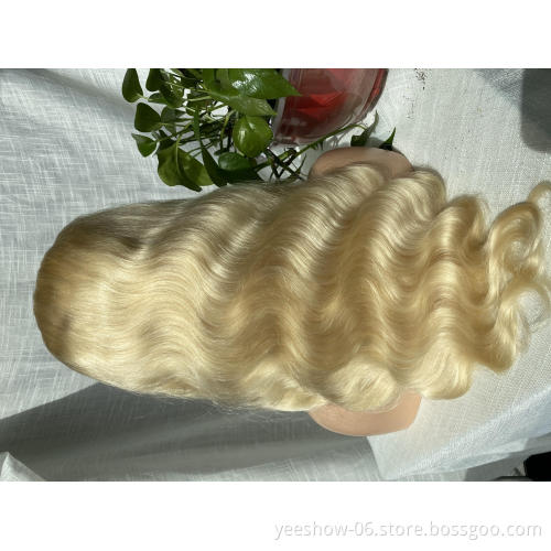 indian virgin glueless blonde roots silk top human hair for 32 inch 613 HD raw lace front wig